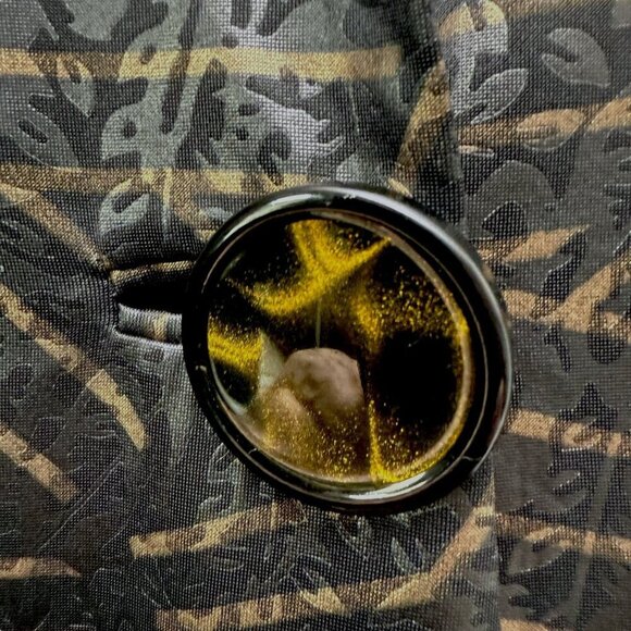 LIOR Paris Jacket Size Large Womens Modern Artsy Black Tan Geo Print - Picture 6 of 12